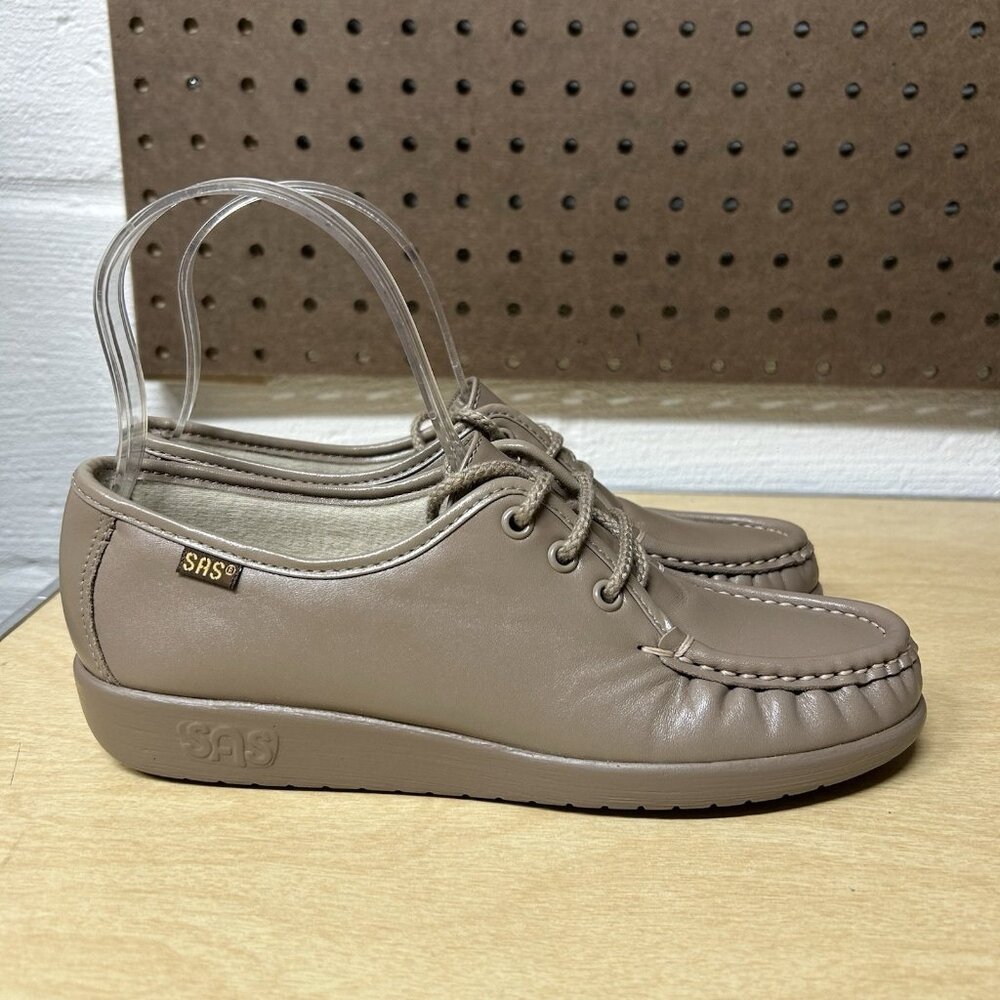 SAS Siesta Mocha Brown Leather Women’s Shoes Size 6 S Comfort Loafer